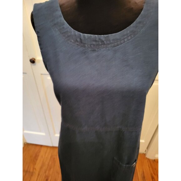 Vintage 90s Dark Denim Chambray Maxi Dress  Sz M Cottage Western  Boho Grunge - Picture 3 of 8